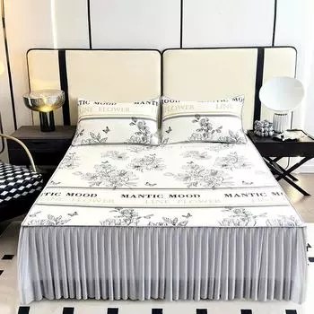 Летний комплект из трех частей постельного белья с кружевным покрывалом в стиле принцессы, пригодный для машинной стирки 120x200cm