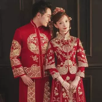 Летний комплект облегающего платья для невесты в китайском стиле 2023 года Xiuhe 3XL