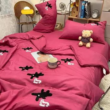 Летний комплект одеял, домашний текстиль, тонкое одеяло, простыня, наволочка, 4 шт., комплект постельного белья, летний комплект постельного белья, королевский размер, постельное белье 150x200cm-4pcs set