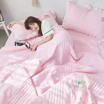 Летний комплект одеял из 4 предметов с кондиционером, кружевное постельное белье в корейском стиле, студенческие общежития. 150x200cm