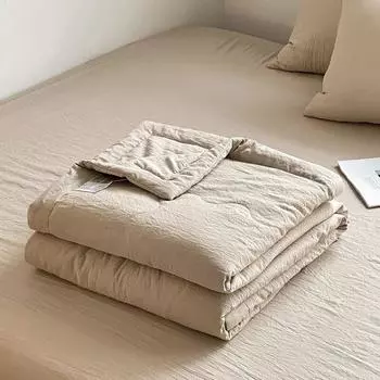 Летний комплект одеял, японский сплошной цвет, простота, летний комплект одеял, мягкое тонкое одеяло, простыня, наволочка, 4 шт., комплект постельного белья 150x200cm-4pcs set