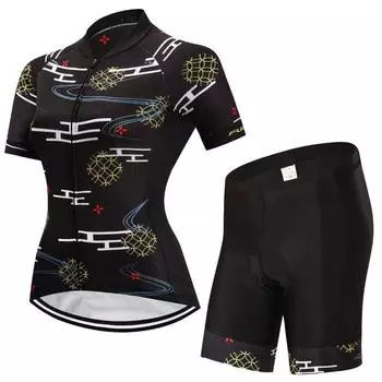 Летний комплект одежды для езды на велосипеде с короткими рукавами, женские спортивные трикотажные костюмы, костюм для велосипедной одежды S