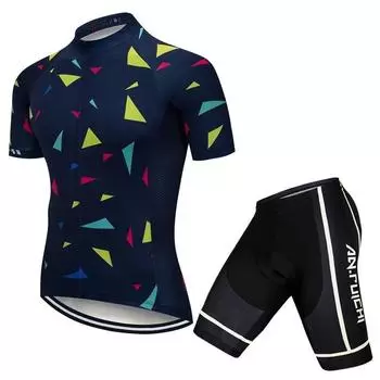 Летний комплект одежды для езды на велосипеде с короткими рукавами, мужские спортивные трикотажные костюмы, костюм для велосипедной одежды, колготки для гонок на велосипеде S