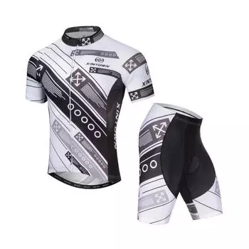 Летний комплект одежды для езды на велосипеде с короткими рукавами, мужские спортивные трикотажные костюмы, костюм для велосипедной одежды, колготки для гонок на велосипеде S разноцветный