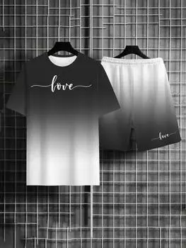 Летний костюм для быстрой сушки, мужская футболка с короткими рукавами, новый тренд постепенных изменений, мужские повседневные шорты, спортивная одежда S