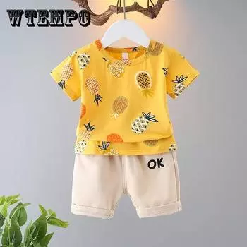 Летний костюм для мальчиков 2-6 лет, красивый костюм из двух предметов 130 белый