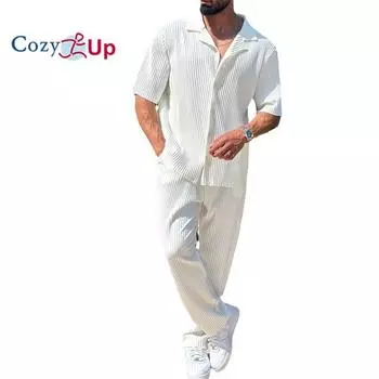 Летний костюм с рубашкой и брюками S абрикосовый