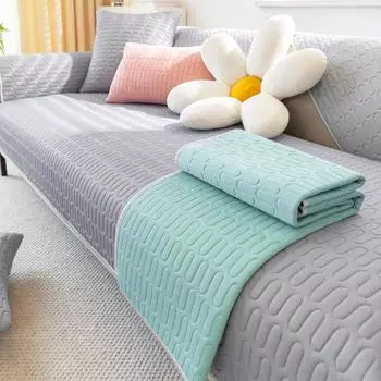 Летний коврик для дивана, подушка из ледяного шелка, нескользящий чехол для дивана, полотенце для дивана, летняя прохлада и воздухопроницаемость 70*70cm