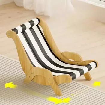 Летний коврик для домашних животных, черно-белый полосатый диван-шезлонг, съемный и моющийся кошачий гамак, походная кровать, кошачье гнездо, подходит для всех сезонов 60*50*44.5 cm