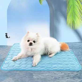 Летний коврик для домашних животных Cool Dog Mat Cool Dog Mat Pet Cat Mat Дышащий ледяной шелковый кошачий туалет Товары для домашних животных Нескользящий коврик для собак M 40*30