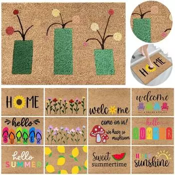 Летний коврик для двери, впитывающий коврик для двери Hello, нескользящий коврик для двери Welcome, 40x60 см, низкий профиль, коврик для прихожей в ванной