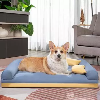 Летний коврик для собак, зимний роскошный коврик для маленьких, средних и больших собак, клетчатая кровать для кошек и собак, съемная, моющаяся кровать для домашних животных M 60X45CM