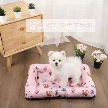 Летний коврик дышащий коврик для домашних животных кошачья будка будка охлаждающий ледяной шелковый прохладный коврик с рисунком из мультфильмов S: 42 * 30CM