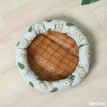 Летний коврик гнездо для питомца круглое гнездо тарталетка гнездо коврик гнездо дышащее открытое кошачье гнездо подходит для четырех сезонов для маленьких будок Color random