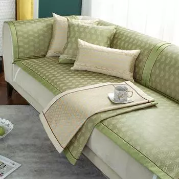 Летний коврик из ротанга из ледяного шелка, подушка для дивана, современный нескользящий летний коврик из цельного дерева, чехол для диванной подушки, полотенце 60*60