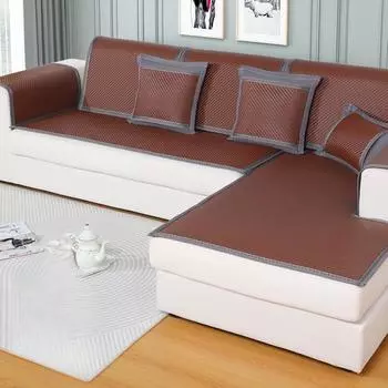 Летний коврик из ротанга, подушка для дивана, коврик для дивана без заусенцев, крутой коврик, крутая подушка, супер нескользящее летнее полотенце для дивана 60*60cm