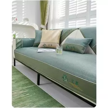 Летний коврик из ротанга, подушка для дивана, нескользящая подушка для сиденья из полыни Argy, средство от комаров, прохладный ледяной шелк, подушка для сиденья дивана для летней гостиной, летний стиль 60*60