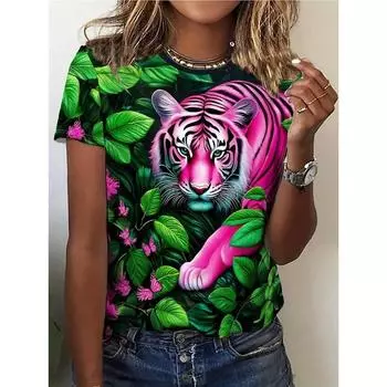 Летний круглый вырез 3D St. Топ с принтом ко Дню Святого Павла, модные повседневные женские футболки с короткими рукавами S