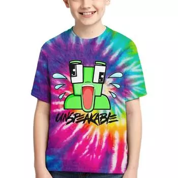 Летний круглый вырез 3D Unspeakable Printed Top Модные повседневные детские футболки для мальчиков с коротким рукавом 110