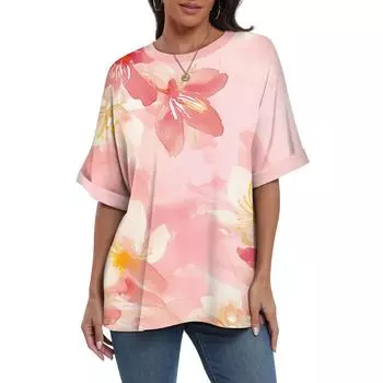 Летний круглый вырез с 3D цветным принтом, модные повседневные женские футболки с короткими рукавами S