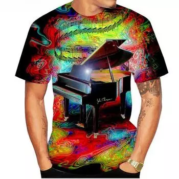 Летний круглый вырез с 3D-принтом, модные повседневные мужские футболки с коротким рукавом XS