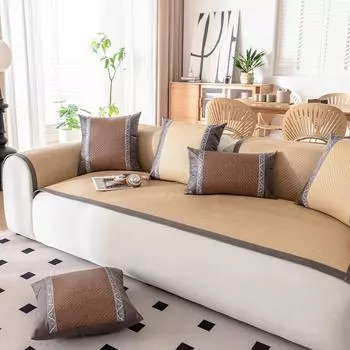 Летний крутой Schoenoplectus Trigueter Palla, летний коврик, подушка для дивана, нескользящая подушка с прохладным ощущением, простой современный чехол для дивана, тканевый чехол 60*60cm