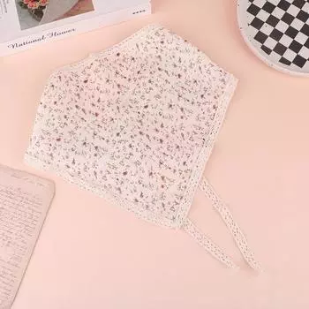 Летний кружевной треугольный платок, женский головной убор, корейский квадратный шарф, повязка на голову, аксессуары для волос, милый тюрбан, шапочка для девочек, капот