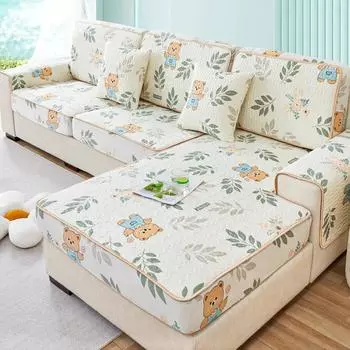 Летний латексный чехол для дивана из ледяного шелка, универсальный универсальный чехол, нецарапающийся чехол для дивана, универсальный летний коврик, подушка 60*60