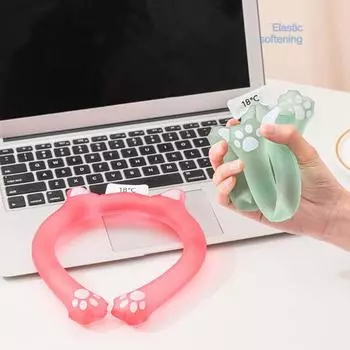 Летний ледяной кольцевой мультяшный носимый охладитель для шеи, охлаждающая трубка, легкий многоразовый открытый тепловой удар, портативный ошейник для шеи синий