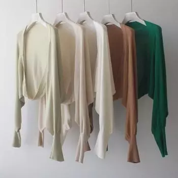 Летний ледяной шелк, солнцезащитный крем, вязаный кардиган с тонким ремешком, маленькая шаль, рубашка с кондиционером, женские топы с рукавами «летучая мышь», топы 27001 One Size орион