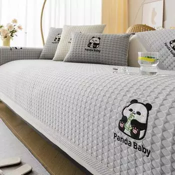 Летний ледяной шелковый чехол для дивана, охлаждающий диван, подушка, нескользящий чехол, вышитая надпись, массаж, универсальная гостиная 70x70