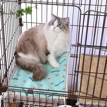 Летний ледяной шелковый коврик для домашних животных, коврик для клетки для кошек, коврик для клетки для кошек, может быть в комплекте, летний охлаждающий коврик для кошек, коврик для кошек
