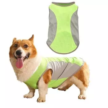 Летний ледяной жилет для домашних животных, охлаждающая светоотражающая майка S