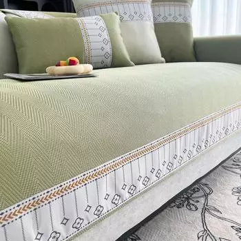 Летний летний коврик для дивана, нескользящий кожаный коврик из цельного дерева, полностью покрытый тканью 70*70cm