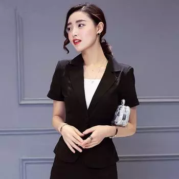 Летний маленький костюм, тонкая женская куртка, короткий тонкий костюм ярких цветов с короткими рукавами, женские однотонные топы XXXL белый