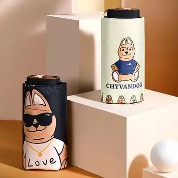 Летний мини складной зонт для женщин, зонтик от солнца с защитой от ультрафиолета, милый зонтик от солнца для девочек, милый складной зонт с карманом розовый