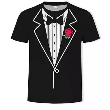 Летний модный костюм, трендовые футболки для мужчин, повседневные футболки с 3D-принтом, хип-хоп, индивидуальный круглый вырез, короткий рукав, топы S