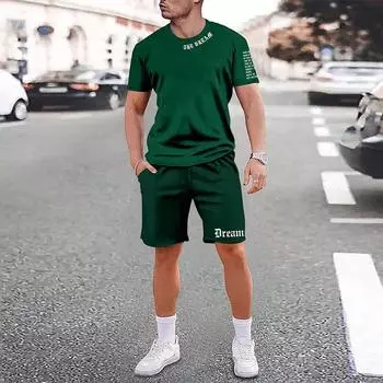 Летний модный мужской комплект в стиле Y2K, очень большой мужской свободный топ, освежающий и дышащий комплект для путешествий и отдыха S