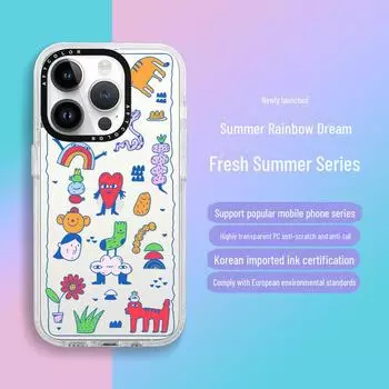 Летний модный прозрачный защитный чехол для iPhone 15 Pro Max / 14 Caseti iPhone 15