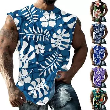 Летний мужской однотонный поглощающий пот дышащий жилет без рукавов с принтом и расширяющимся плечом L чёрный