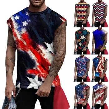 Летний мужской однотонный поглощающий пот дышащий жилет без рукавов с принтом и расширяющимся плечом L чёрный