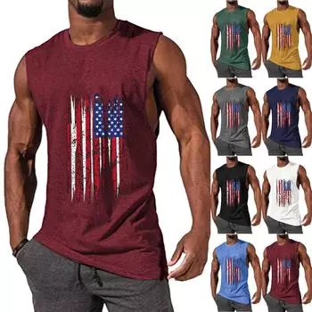 Летний мужской однотонный поглощающий пот дышащий жилет без рукавов с принтом и расширяющимся плечом L чёрный