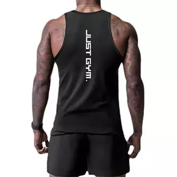 Летний мужской спортивный жилет для занятий спортом, баскетболом, бодибилдингом, фитнесом, эластичным жилетом с принтом, поглощающим пот, Do The Work Dropship M чёрный