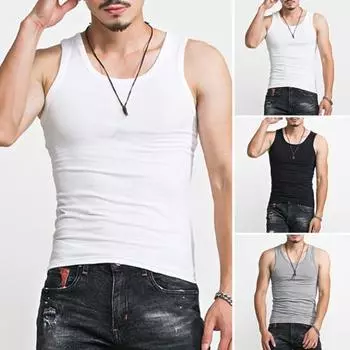 Летний мужской жилет, однотонный, без рукавов, с круглым вырезом, с резьбой, тонкий, впитывающий пот, быстросохнущий, свободный, для фитнеса, тренировок, бега, спортивная майка 3XL чёрный