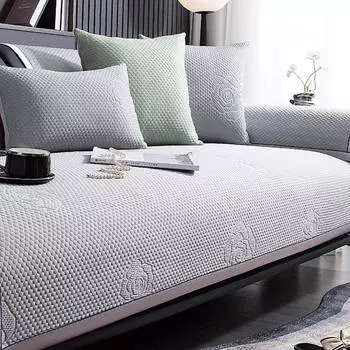 Летний нескользящий чехол для дивана, роза-холодильник, подушка для сидения, простой современный чехол для дивана, шелковая подушка для дивана 30*50 синий