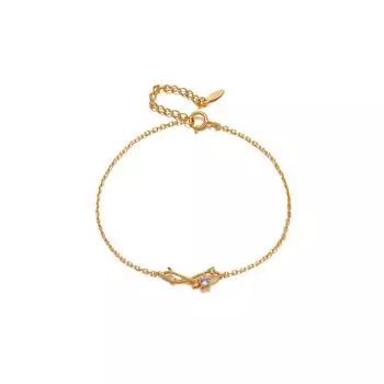 Летний Новый Браслет Росток Натуральный Аквамарин Стерлингового Серебра S925 Позолоченные Женские Ювелирные Изделия 20CM