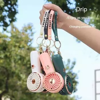 Летний новый мини-вентилятор с милым мультфильмом, портативная зарядка через USB, ручной вентилятор, студенческий уличный вентилятор 1 Pcs розовый