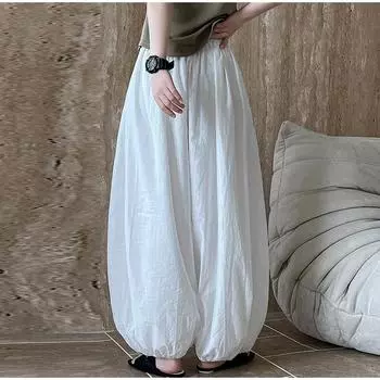 Летний Новый Стиль Белые Свободные Блумеры Женский Дизайнерский Сенс Широкие Брюки Брюки Ямамото Свободные Брюки M белый