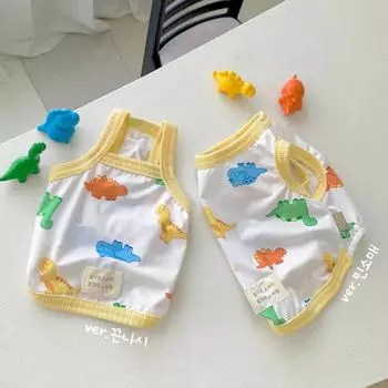 Летний новый жилет для домашних животных, маленькая кошечка, собака, померанский шпиц, пудель, слинг, одежда с рисунком из мультфильма, сетчатый дышащий жилет для собак, повседневная одежда L