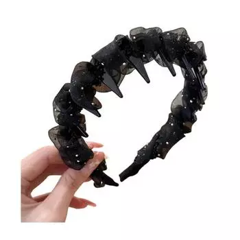 Летний обруч для волос с бусинами, скрученный, декоративный, повязка на голову с зубчиками против скольжения, для похудения лица и лифтинга, свадебные аксессуары для волос A